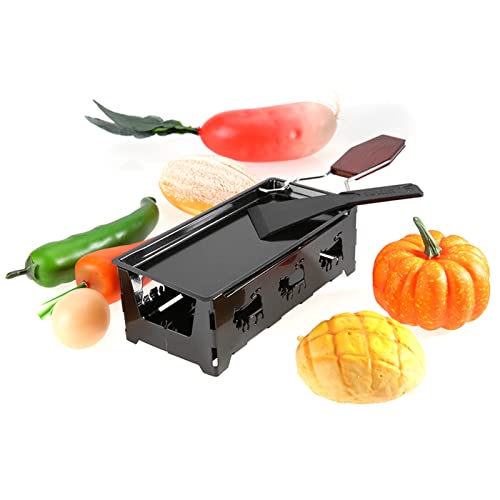 Mini Raclette Portable Antihaft-Käse Raclette Rotaster Backblech Herd mit Holzgriff Käsespatel Grillwerkzeug von FTVOGUE