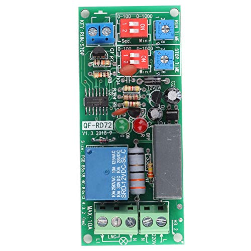 Relais Schalter Modul Endloszyklus Zeitverzögerung Timing On Off 0,5s ~ 1,000min einstellbar AC 100V ~ 250V für Betriebsgeräte verwendet von FTVOGUE