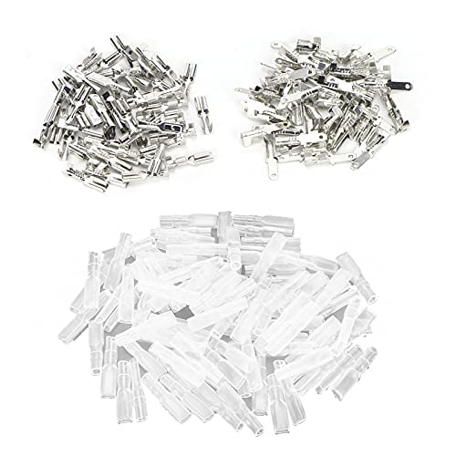 Spaten Crimp Terminals Female Male 50Pcs / Jeder mit 100Pcs Isolierhülsen 2,8mm Silber Schnellverbinder von FTVOGUE