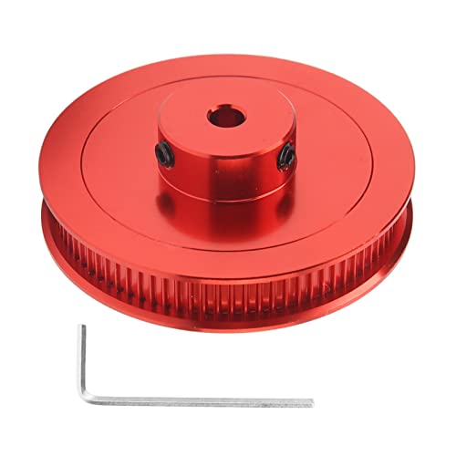 Synchronriemenscheibe, Synchronriemenscheibe, 80T 5 Mm Bohrung Synchronisierungsriemenscheibe, GT2-Zahnriemenscheibe aus Legiertem Stahl für 3D-Drucker, Zahnriemen (Rot) von FTVOGUE