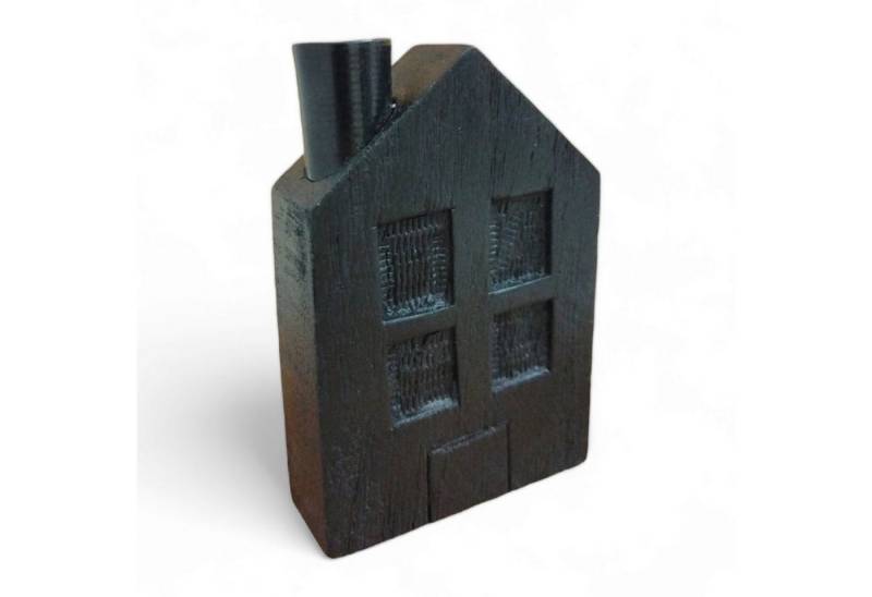 FTWdesign Kerzenhalter Kerzenhalter Stabkerze Haus mit 4 Fenstern Kerzenständer aus Mango in von FTWdesign