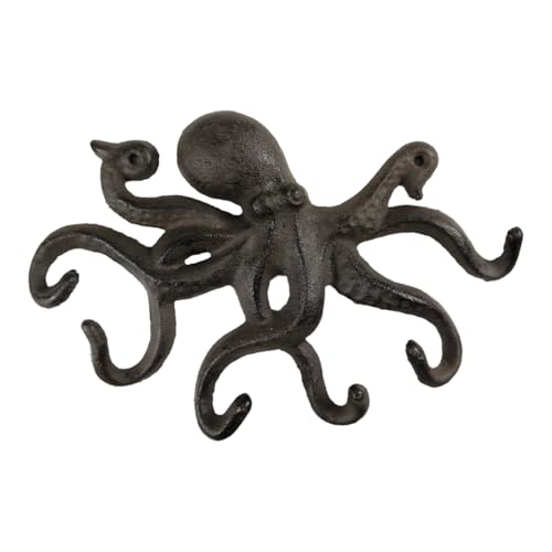 Kleiderhaken Maritime Wanddeko Krake Garderobenhaken aus Gusseisen Maritime Deko Wandhaken in Oktopus-Design - Perfekt für Wandgarderobe stilvolle Geschenke, Heimdekoration von FTWdesign