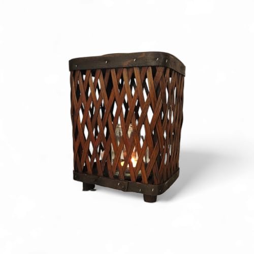 Laterne Bambus Deko mit Kerzenglas Holzlaterne als stimmungsvolles Windlicht - Kerzenhalter und Tischdeko für Outdoor Dekoration von FTWdesign
