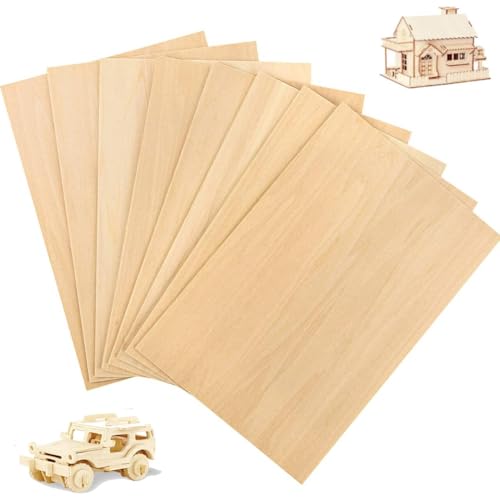 FTXanty Sperrholz 8 Stück Sperrholzplatte Quadratisch Holzplatten zum Basteln 300 x 200 Sperrholz für Basteln Modellbau Gemälde Kunst Handwerk von FTXanty