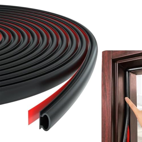 Türdichtung Schwarz Tür Dichtungsband Selbstklebend Türrahmen Dichtung Flexibel Türdichtungen Gummidichtung Wasserdicht Dichtungsband Fenster Tür Dichtungsstreifen -6mm x10mm x 6m von FTXanty