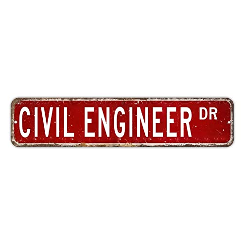 Bauingenieur Straßenschild Beruf Weg Metall Blechschild Personalisiertes Blechschild Poster Gemälde Schild Shabby Wanddekoration Kunst Schild Dekoration für Küche Bar Kneipe Café 10,2 x 45,7 cm Bauingenieur Straßenschild Beruf Weg Metall Blechschild Personalisiertes Blechschild Poster Gemälde Schild Shabby Wanddekoration Kunst Schild Dekoration für Küche Bar Kneipe Café 10,2 x 45,7 cm von FTZNQ