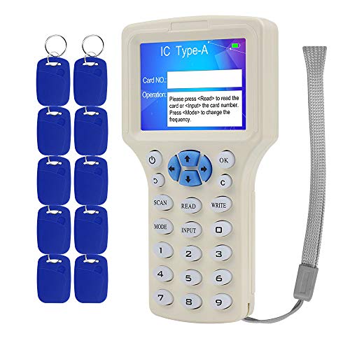 FTSTech Handheld-USB-RFID-ID-IC-Kartenschreiber mit Vollständiger Decodierungsfunktion Mit Kostenloser Software,Einschließlich 10-teiliger 2-in-1-Dual-Frequency-Schreibanhänger von FTes RFKits