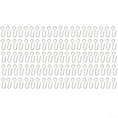 100 Haken aus Edelstahl für Dusch- und Schienenvorhänge, rostbeständig, für Badezimmer, Wohnzimmer und Schlafzimmer (S23) von FUANA