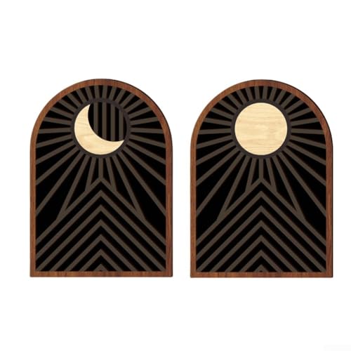 2er Set Dekorative Wandkunst aus Holz mit böhmischem Einfluss für Wohnästhetik (MZ914) von FUANA