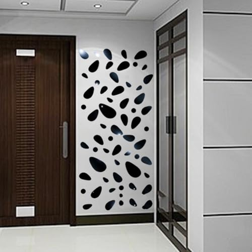 3D-Acryl-Wandaufkleber, ovaler Spiegel für DIY-Heimdekoration und kreative Wand-Landschaftsgestaltung mit sicherem und langlebigem Finish (schwarz) von FUANA