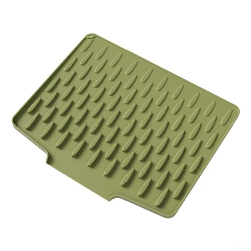 Abtropfmatte aus Silikon, rutschfest, für die Küche, für Töpfe, leicht zu reinigen und platzsparendes Design (grün) von FUANA