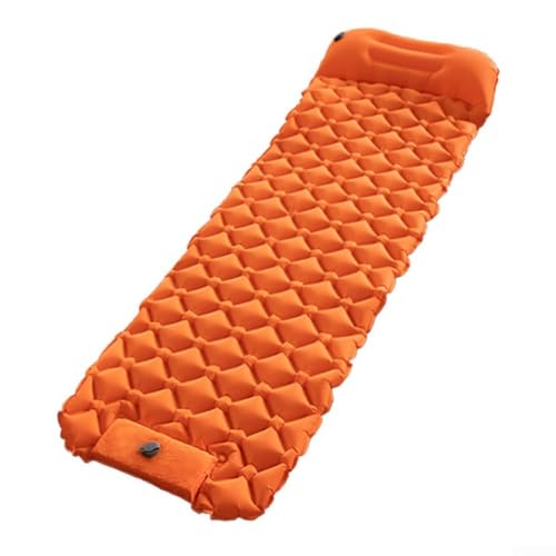 Aufblasbare Isomatte mit Nackenstütze für erholsame Nächte in der freien Natur (orange) von FUANA