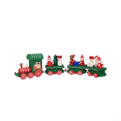 Bezauberndes Mini-Zug-Set aus Holz, perfekt für Urlaub in jedem Raum (grün) von FUANA