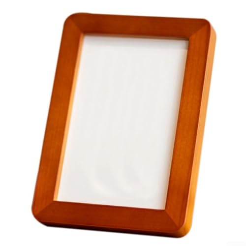 Bilderrahmen aus Massivholz mit abgerundeten Ecken, unterstützt sowohl vertikale als auch horizontale Layouts, verwendbar an Wänden oder flachen Oberflächen (Nussbaum) von FUANA