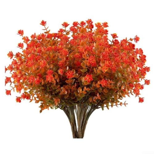 Blumendekorationsset mit 8 bunten künstlichen Pflanzen für saisonalen Gebrauch (Eukalyptusblume) von FUANA