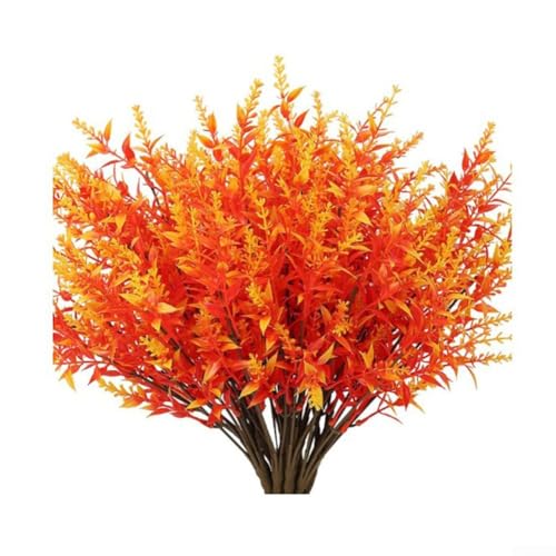 Blumendekorationsset mit 8 bunten künstlichen Pflanzen für saisonalen Gebrauch (Schwertgras) von FUANA