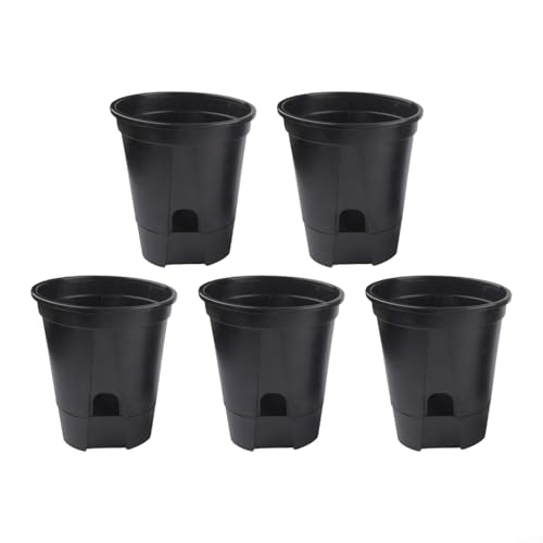 Blumentopf-Set für drinnen und draußen, 5 stabile Töpfe mit effektiver Drainage (180 mm) von FUANA