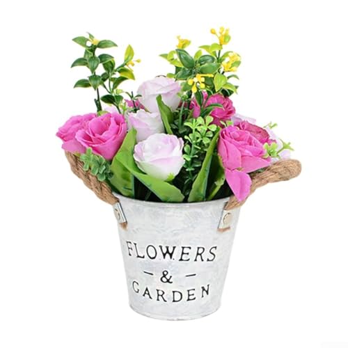 Dekorativer künstlicher Blumentopf, kompaktes Kunststoff-Blumenornament zur Verschönerung Ihres Wohnraums und besonderer Anlässe (lila) von FUANA