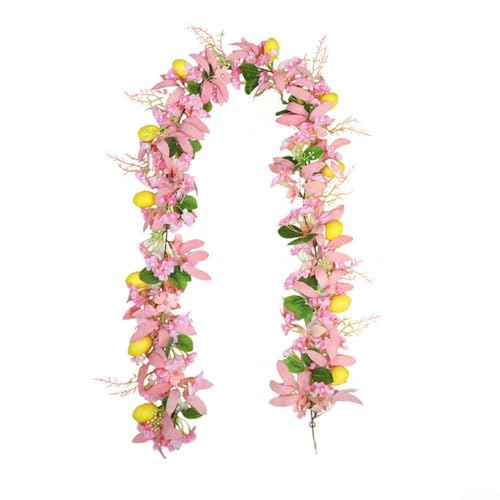 Emulierter Rattan-Blumen-Türbehang mit Zitronenblüte für eleganten Hauseingang (B) von FUANA