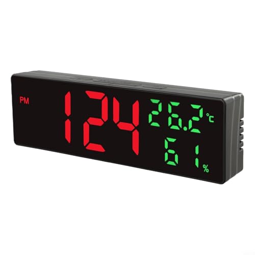 Energieeffizienter LED-Wecker mit automatischer Helligkeitsanpassung und einfacher Soundaktivierung (rot) von FUANA