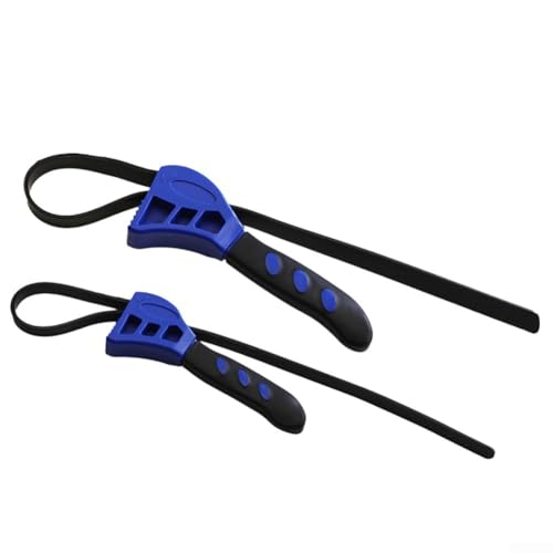 FUANA 2-teiliges verstellbares Gummibandschlüssel-Set für Sanitär-, Öl- und Wasserfilter, 15,2 cm und 20,3 cm, Werkzeuge für einfache Handhabung (Orange / Schwarz) von FUANA