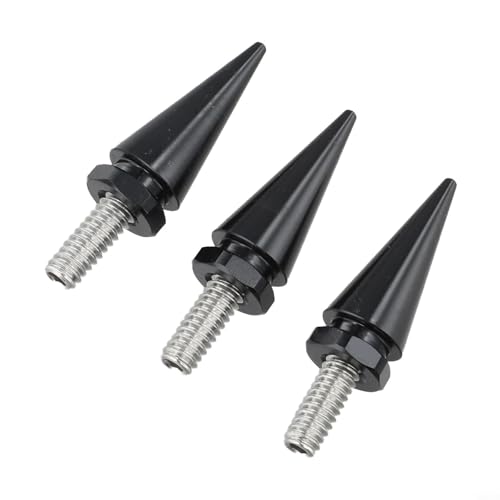 FUANA 3 Stück Windschutzscheiben-Schrauben für Windschutzscheibe für Electra für Glide für Street 1996–2013 Aluminiumlegierung, Edelstahl-Automobil-Ersatzteile (schwarz) von FUANA