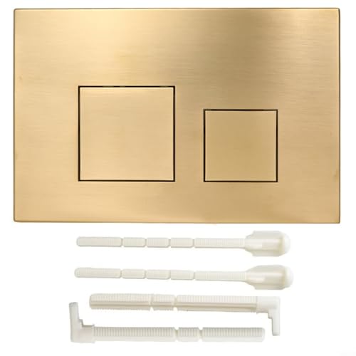 FUANA Doppelspülung Drucktastenplatte für GEBERIT Sigma01 Sigma10 Sigma21 Sigma30 Sigma50 WC-Spülknopf Chrom Doppelspülplatte Toilettenbetätigungsplatte (gebürstetes Gold) von FUANA
