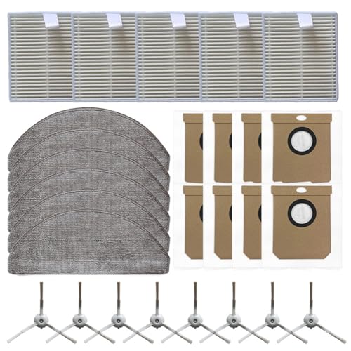 FUANA Für Polaris PVCR 4250/4260 Roboter-Staubsauger-Seitenbürste, Filter, Wischtuch, Staubbeutel-Set von FUANA