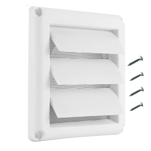 FUANA Lüftungsgitter aus Kunststoff mit Insektenschutz und Schrauben für Außenlüftungen von FUANA