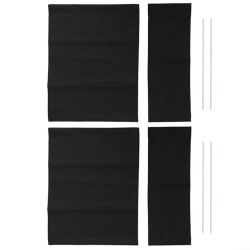 FUANA Outdoor Furniture Cover Set Washable Canvas Director Chair Seat Replacement Kit Liegestuhl Cover with Round Rod Accessories 2 Sets (black) von FUANA