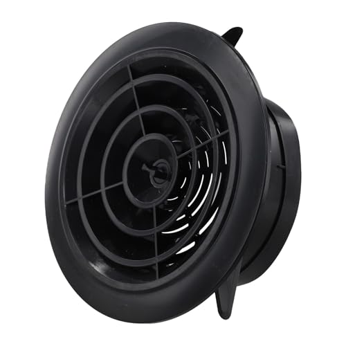 FUANA Rundes Lüftungsgitter, attraktives Design, schwarz, abnehmbare Paneele, 100 mm, 125 mm, 75–125 mm, ABS-Material, schwarze Luftkanäle ermöglichen von FUANA