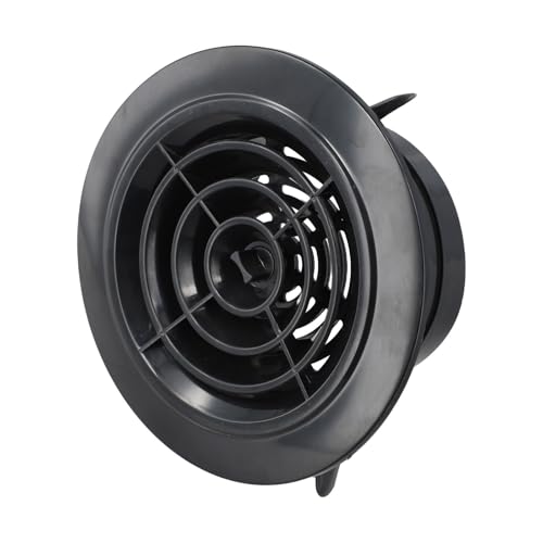 FUANA Rundes Lüftungsgitter, attraktives Design, schwarz, abnehmbare Paneele, 100 mm, 125 mm, 75–125 mm, ABS-Material, schwarze Luftkanäle ermöglichen von FUANA