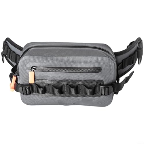 FUANA Wasserdichte IPX8 Angelködertasche, multifunktionale Aufbewahrung mit luftdichtem Reißverschluss, 22 x 12 x 8 cm (grau) von FUANA