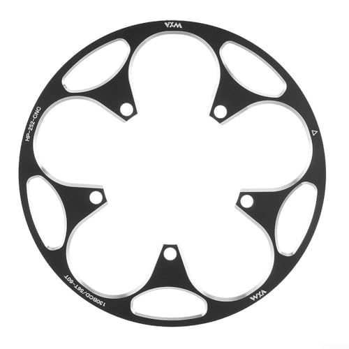 Fahrrad-Kettenschutz, leichte Aluminiumlegierung, Kettenradschutz, 130BCD Kurbelplatte (50T-54T schwarz) von FUANA