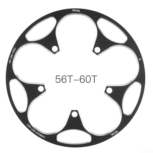 Fahrrad-Kettenschutz, leichte Aluminiumlegierung, Kettenradschutz, 130BCD Kurbelplatte (56T-60T schwarz) von FUANA