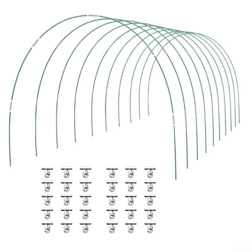 Faser-Gartenreifen für Pflanzenunterstützung mit Rostbeständigkeit und gebogenem Rahmendesign zum Schutz von Pflanzen und Gartenabdeckungen (60 Stück) von FUANA