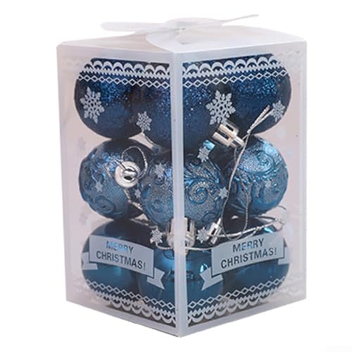 Festliches Weihnachtskugel-Set, 12 glitzernde Ornamente für Bäume, Hochzeiten, Partys (blau) von FUANA
