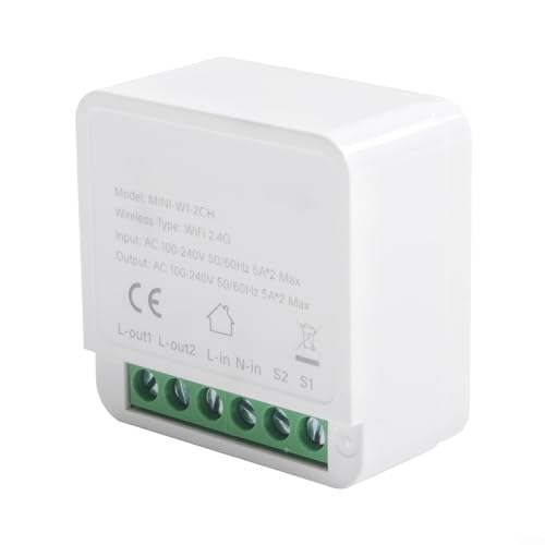 Für Tuya Home Automation 10 A WLAN-Schalter Fernbedienungsmodul für 2-Wege-Lichtmanagement und Sprachunterstützung (2-Wege-Schalter) von FUANA