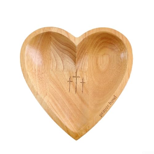 Gebetsschale aus Holz in Herzform, eine unverwechselbare Note für Ihre spirituelle Ecke oder zum Verschenken (Holzfarbe) von FUANA