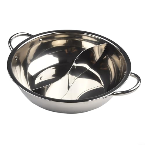 Hot Pot Doppeltopf, Edelstahl, 28 cm, Kochgeschirr, Doppeltopf, Gasherd für Topf, Zuhause, Küche, Kochgeschirr, Suppe, Kochtopf (28 cm) von FUANA