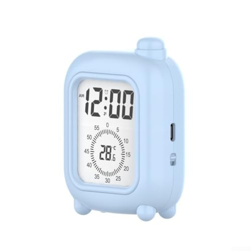 Kleiner Wecker Timer mit Temperatursensor, 120 Minuten Countdown, Aufladung, kompaktes Lederbox-Design, geeignet für verschiedene Anwendungen (Blau) von FUANA