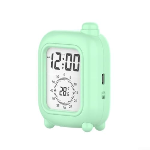 Kleiner Wecker Timer mit Temperatursensor, 120 Minuten Countdown, Aufladung, kompaktes Lederbox-Design, geeignet für verschiedene Anwendungen (Grün) von FUANA