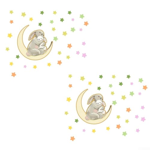 Kreative Mond- und Hasen-Wandaufkleber, 2 Stück, leuchtende Dekoration für Kinder Kreative Mond- und Hasen-Wandaufkleber, 2 Stück, leuchtende Dekoration für Kinder von FUANA