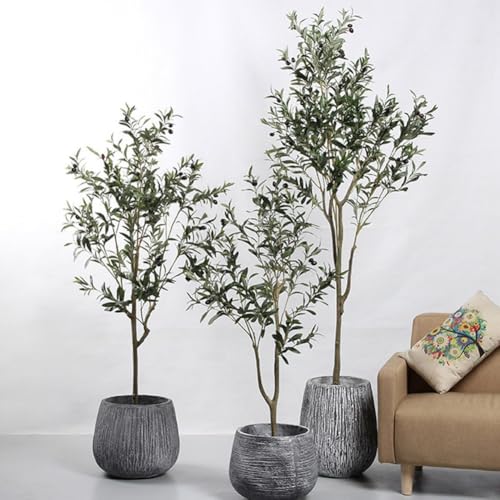 Künstliche Olivenzweige, groß, Grün für Zuhause und Büro, perfekt für dekorative Bodenarrangements (A-60 cm) von FUANA