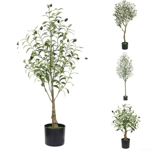 Künstliche Olivenzweige, groß, Grün für Zuhause und Büro, perfekt für dekorative Bodenarrangements (C-120 cm) von FUANA