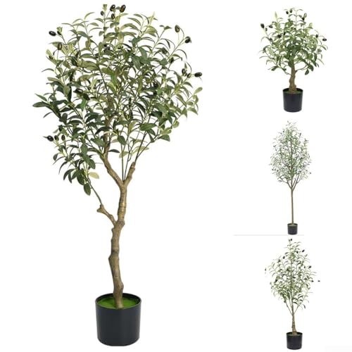 Künstliche Olivenzweige, groß, Grün für Zuhause und Büro, perfekt für dekorative Bodenarrangements (D-120 cm) von FUANA