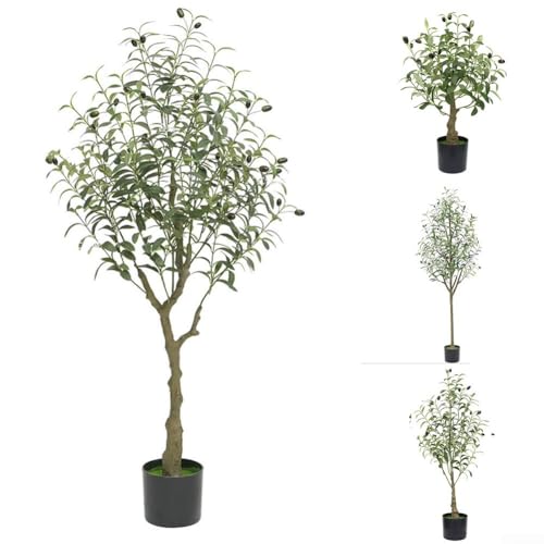 Künstliche Olivenzweige, groß, Grün für Zuhause und Büro, perfekt für dekorative Bodenarrangements (E-150 cm) von FUANA