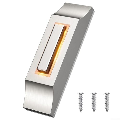 LED-Türklingelknopf, 1 Stück, verdrahtet, stark, robust, Wandmontage, Metall-Türklingel, für die Verwendung mit den meisten Niederspannungs-Türklingeln LED-Türklingelknopf, 1 Stück, verdrahtet, stark, robust, Wandmontage, Metall-Türklingel, für die Verwendung mit den meisten Niederspannungs-Türklingeln von FUANA