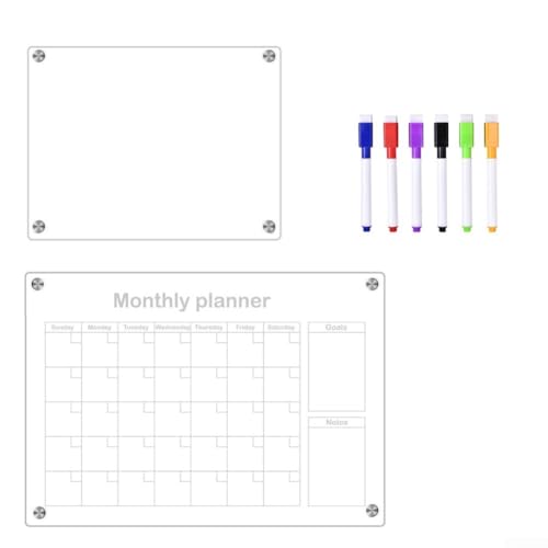 Magnetischer Monatsplaner aus Acryl, löschbar, mit 6 bunten trocken abwischbaren Markern Magnetischer Monatsplaner aus Acryl, löschbar, mit 6 bunten trocken abwischbaren Markern von FUANA