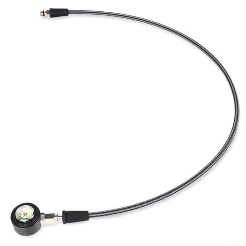 Manometer für Tauchen, Kohlefaser, gewebt, 7/16, 20UNF-Gewinde, leuchtendes Zifferblatt, um 360 Grad drehbar, für einfache Drucküberwachung (80 cm) von FUANA